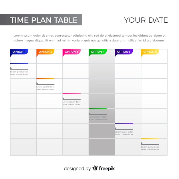 Time plan table | Free Vector