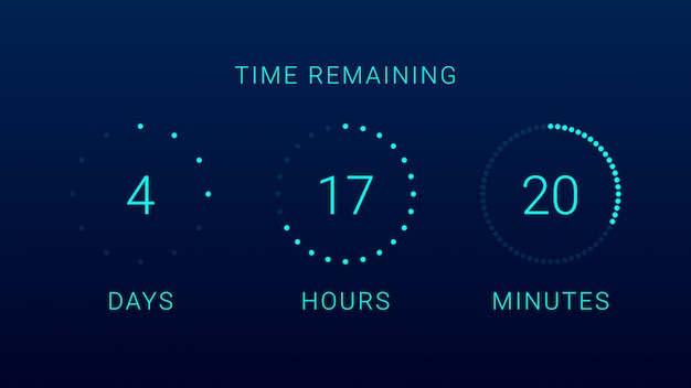 Time remaining countdown timer Vector | Premium Download