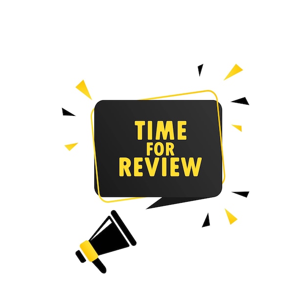 Premium Vector | Time for review. megaphone with time for review speech ...