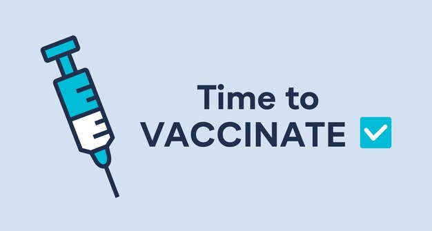 Premium Vector | Time to vaccinate. vector logo. covid-19 vaccination ...