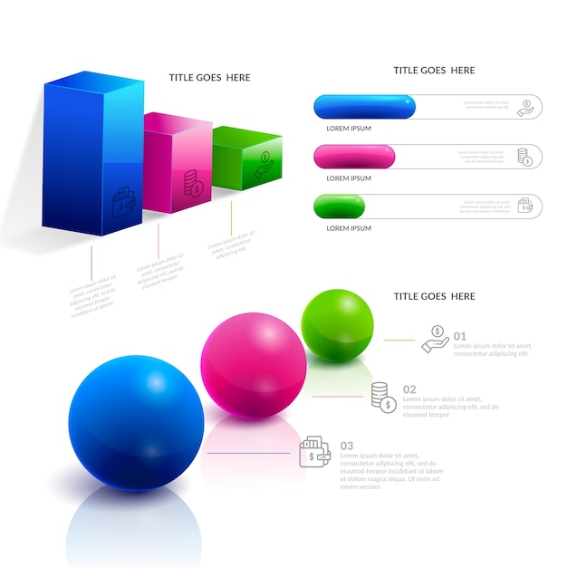 Timeline infographic in realistic style Free Vector