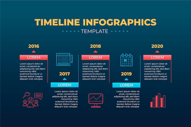 Free Vector | Timeline infographic template with years