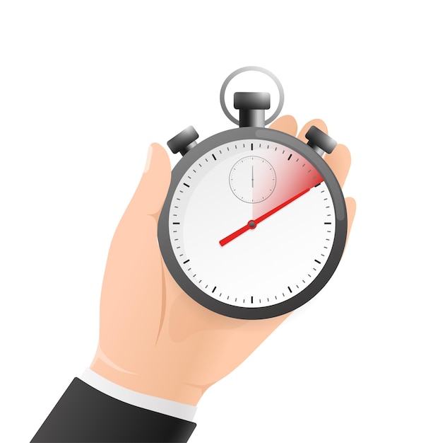 Premium Vector | Timer with hand on white