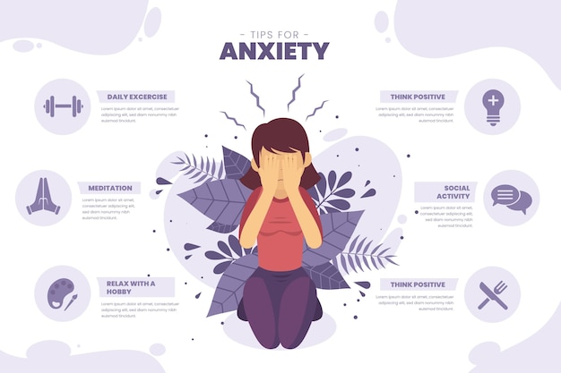 Tips for anxiety infographic | Free Vector
