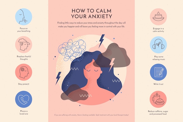 Free Vector Tips For Anxiety Infographic 9938