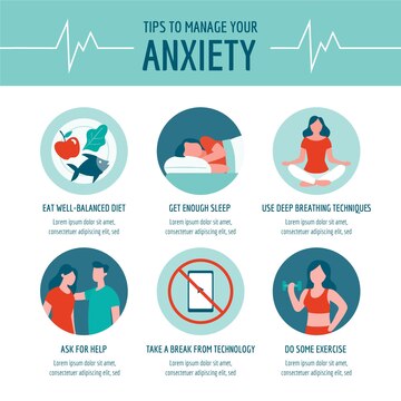 Free Vector | Tips for anxiety infographic