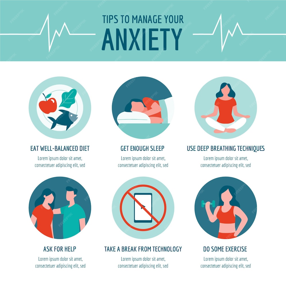 Free Vector | Tips for anxiety infographic