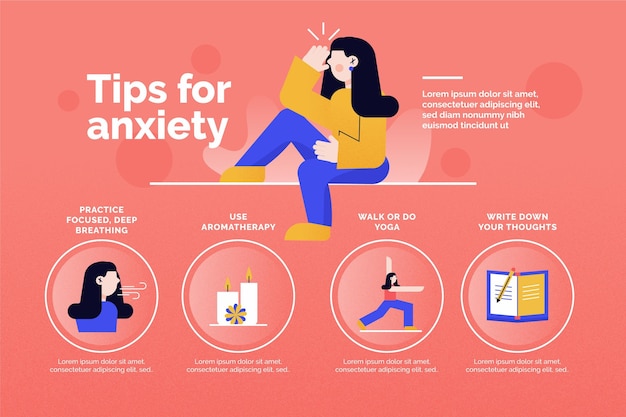 Free Vector | Tips for anxiety infographic