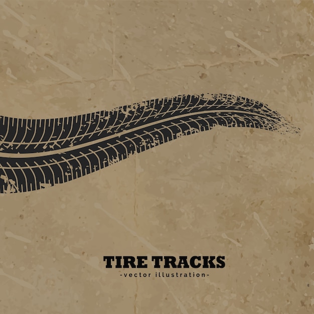 Tire tracks on mud background