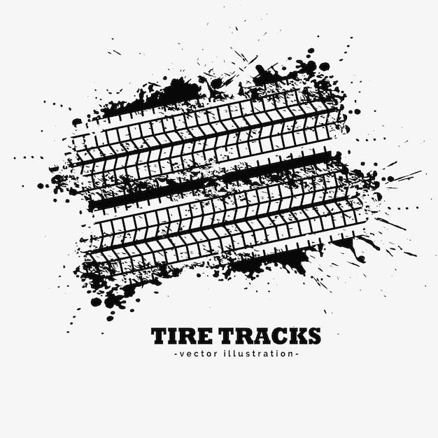 Download Premium Vector | Tire tracks with splatter style