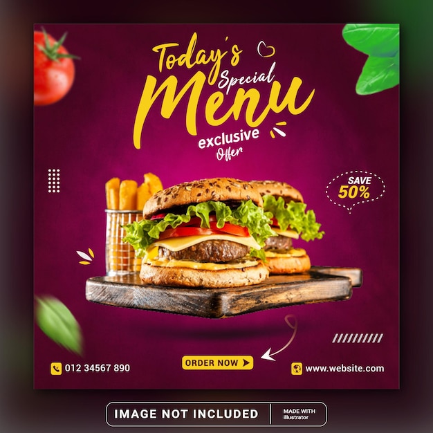 Premium Vector Todays special menu banner restaurant social media Premium Vector Todays special menu banner restaurant social media