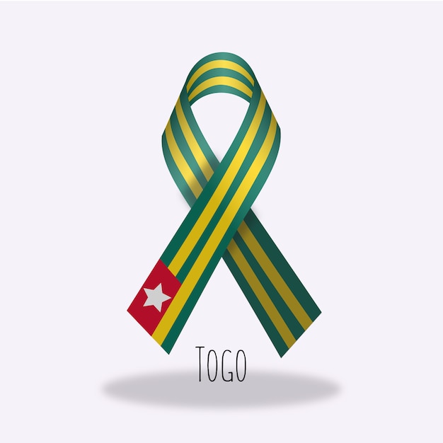 Download Togo flag ribbon design | Free Vector