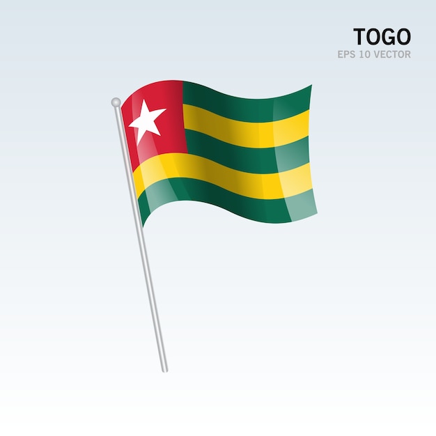 Download Togo waving flag isolated on gray background | Premium Vector