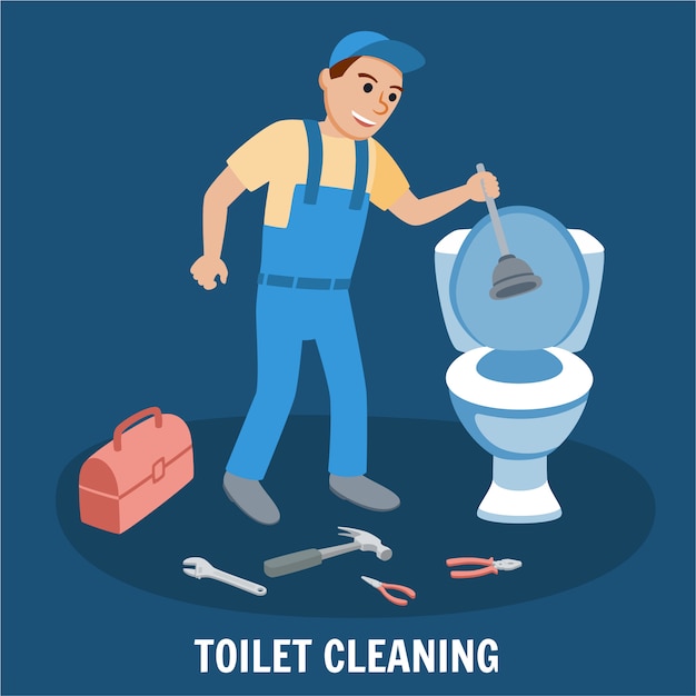 Premium Vector | Toilet cleaning service