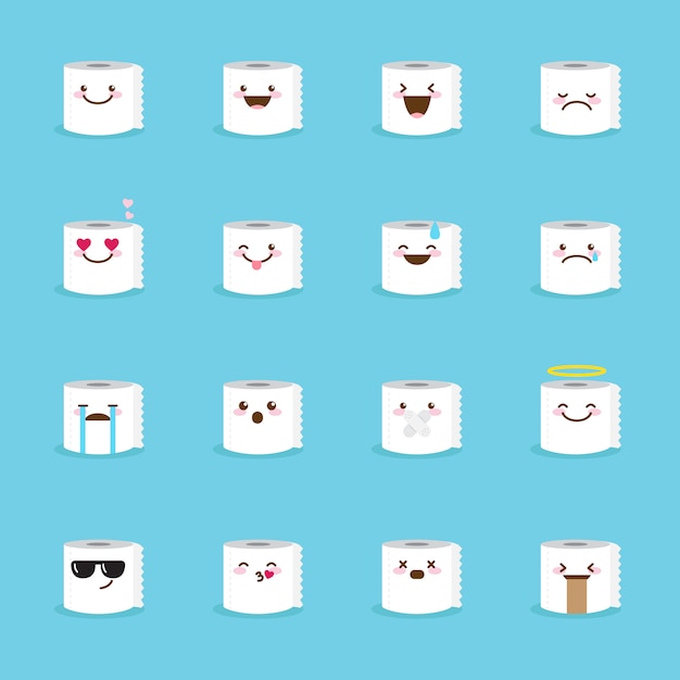 premium-vector-toilet-paper-emoji-icon-set