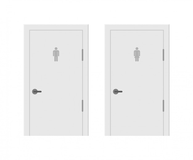 Download Premium Vector Toilet Sign Illustration Outline Illustration Restroom Sign Door Toilets Great For Any Purposes