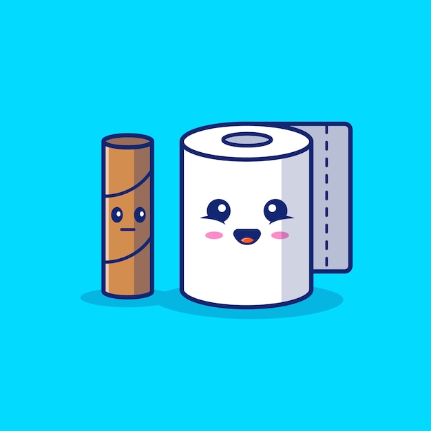 Premium Vector | Toilet tissue cartoon icon illustration.