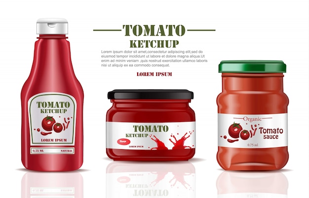 Download Premium Vector | Tomato sauce and ketchup product mock up