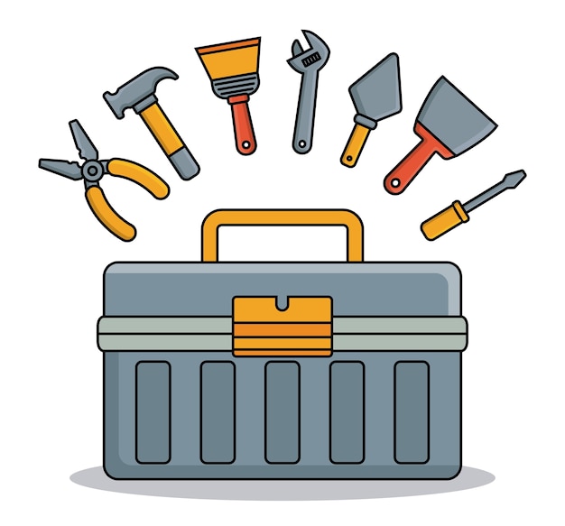 Premium Vector | Tool box and repair tools related icons