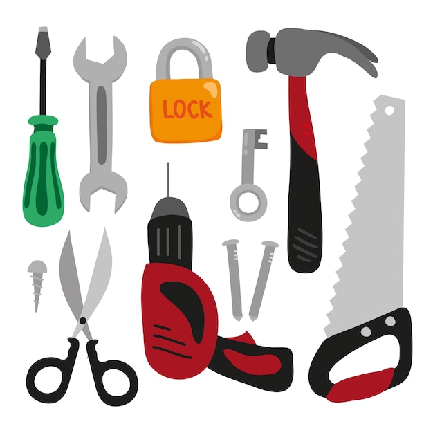 Download Tool collection design Vector | Premium Download