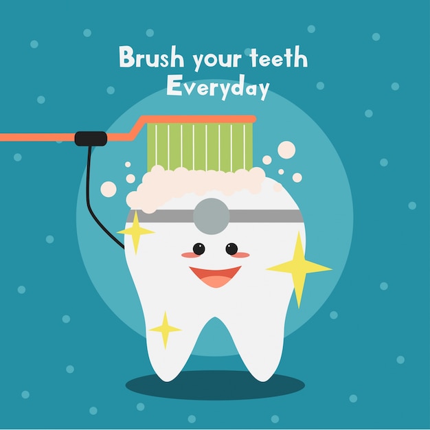 Premium Vector | Tooth cleaning activities illustration