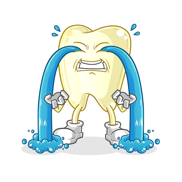 歯が泣くイラストキャラクター プレミアムベクター
