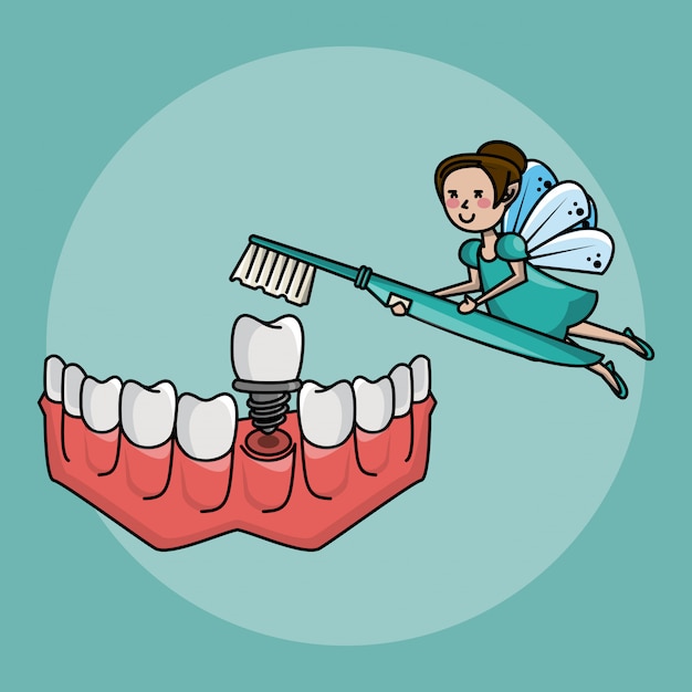 Premium Vector | Tooth Fairy And Dental Care