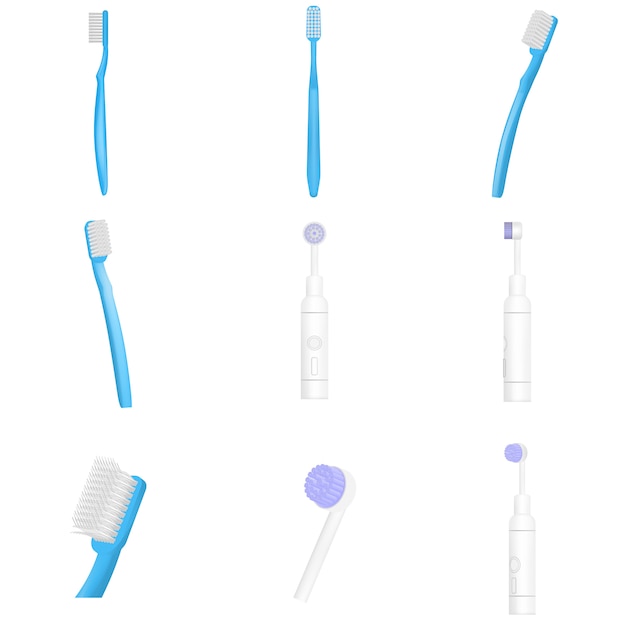 Download Toothbrush dental mockup set. realistic illustration of 9 toothbrush dental mockups for web ...