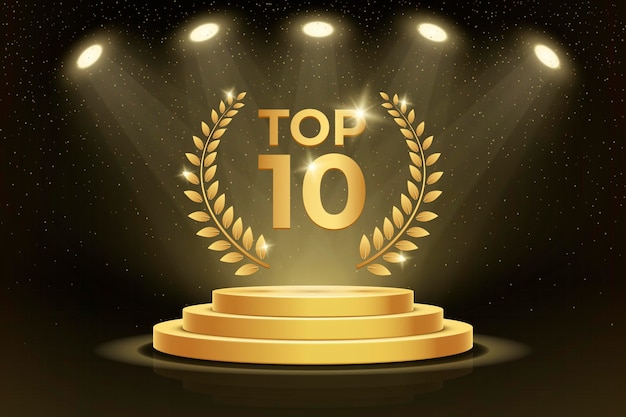 Premium Vector | Top 10 best podium award