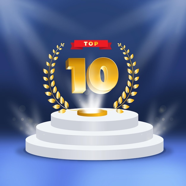 Premium Vector | Top 10 best podium award