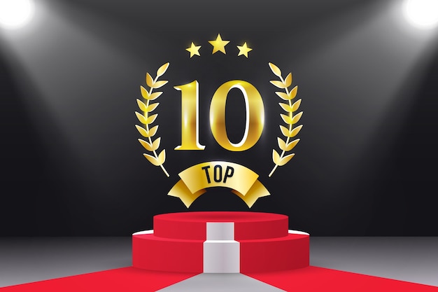 Free Vector | Top 10 best podium award