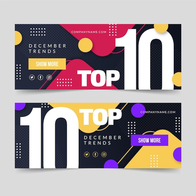 Free Vector | Top 10 rating banners template