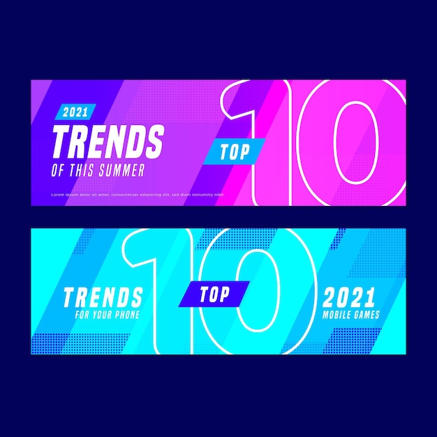 Free Vector | Top 10 rating banners template