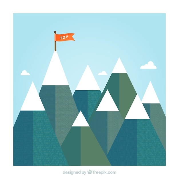 Top mountain Free Vector