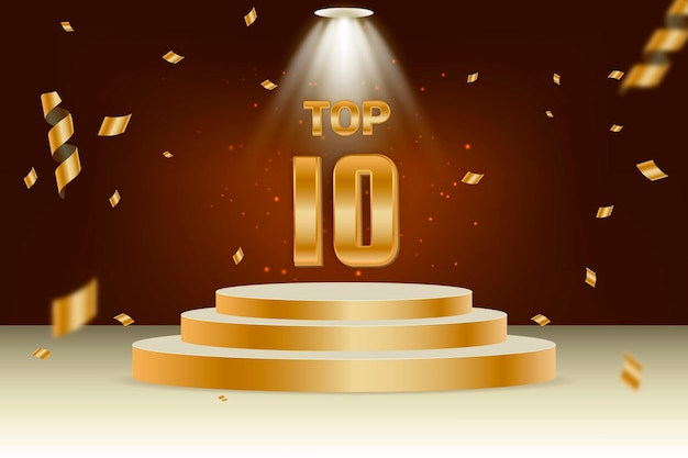 Free Vector | Top ten best podium award