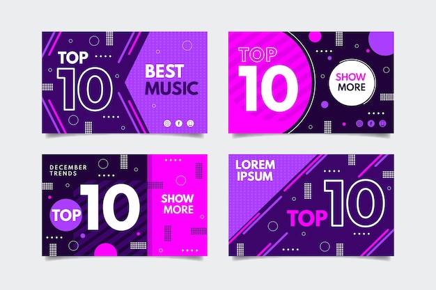 Free Vector | Top ten rating banners set