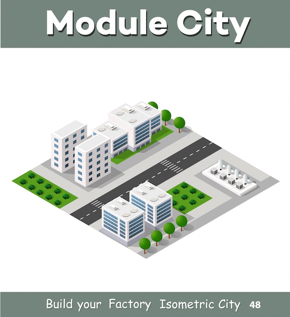 Top view of the city Premium Vector