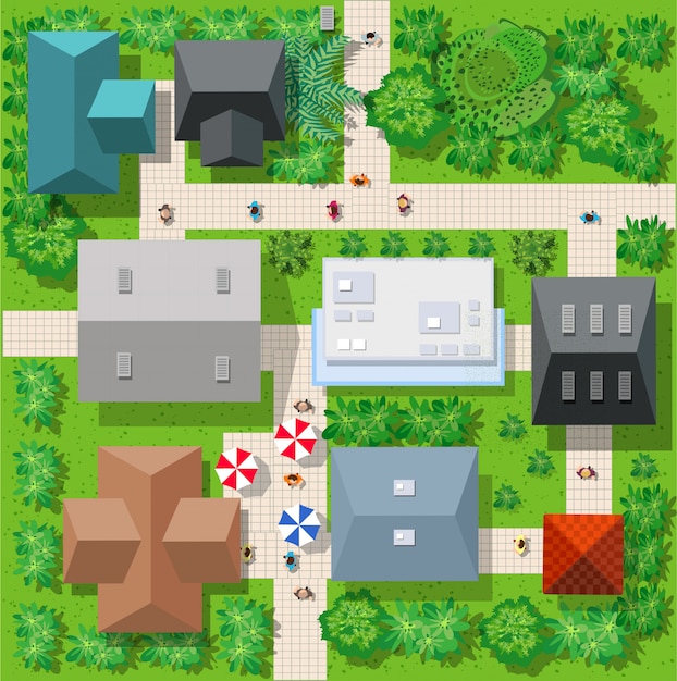Top view of the colorful Premium Vector