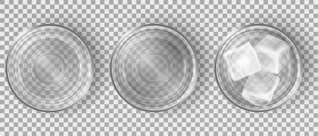 Top view of empty and full of water glasses Free Vector