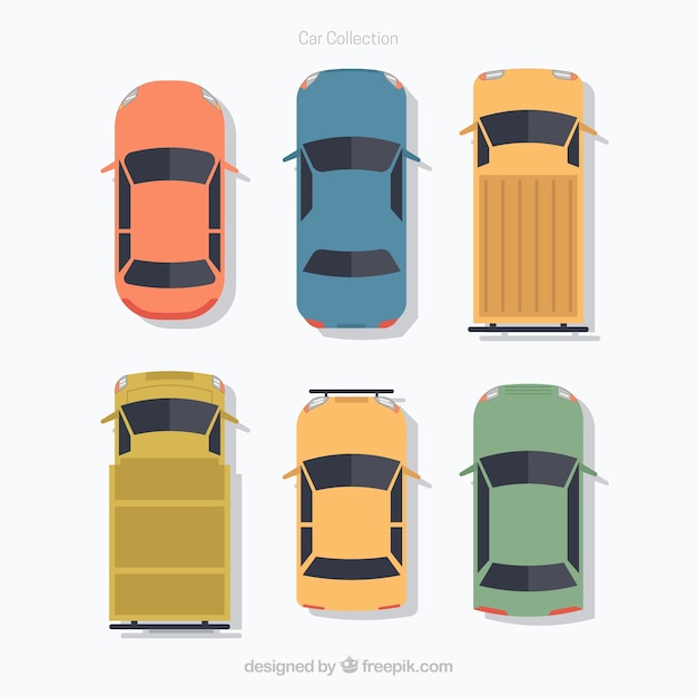 Top view of flat cars and vans | Stock Images Page | Everypixel