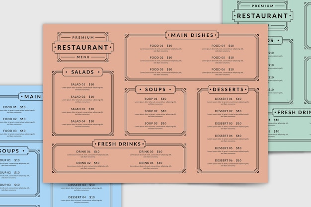 Top view restaurant menu template Vector | Free Download