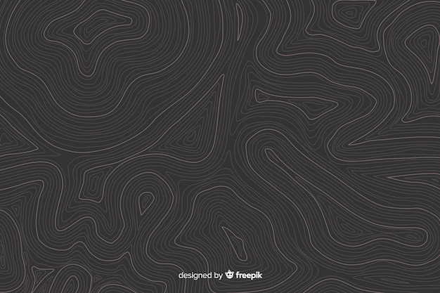 Topographic lines on black background Vector | Free Download