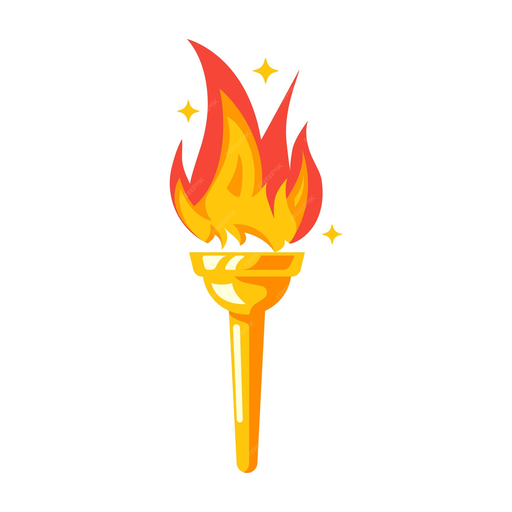 Premium Vector Torch icon. fire symbol olympic games. color flaming