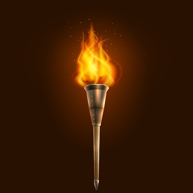 Premium Vector | Torch illustration icon poster