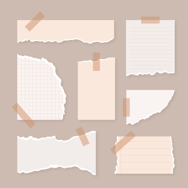 Premium Vector | Torn paper collection with tape style