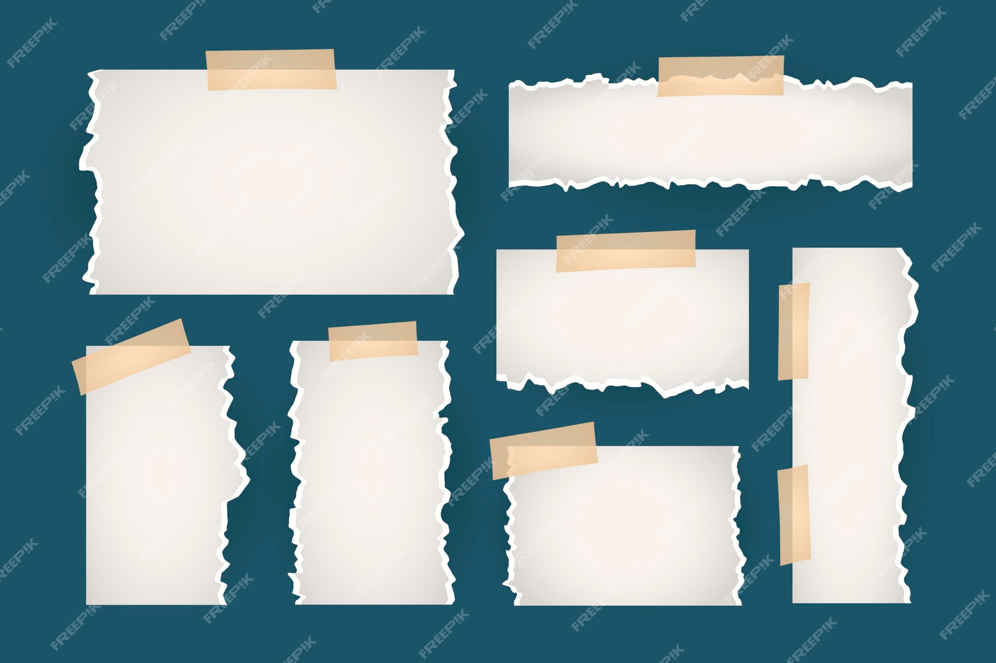 Premium Vector | Torn paper collection with tape