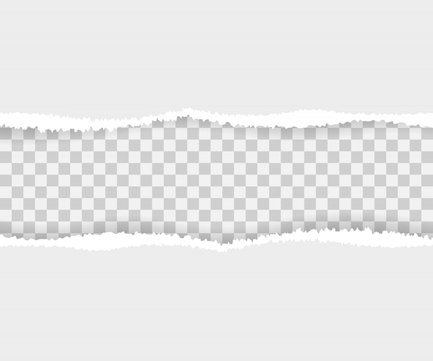 Torn paper edges, seamless horizontally. Premium Vector