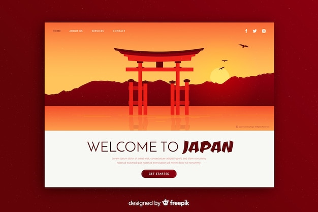 Free Vector | Touristic invitation to japan template