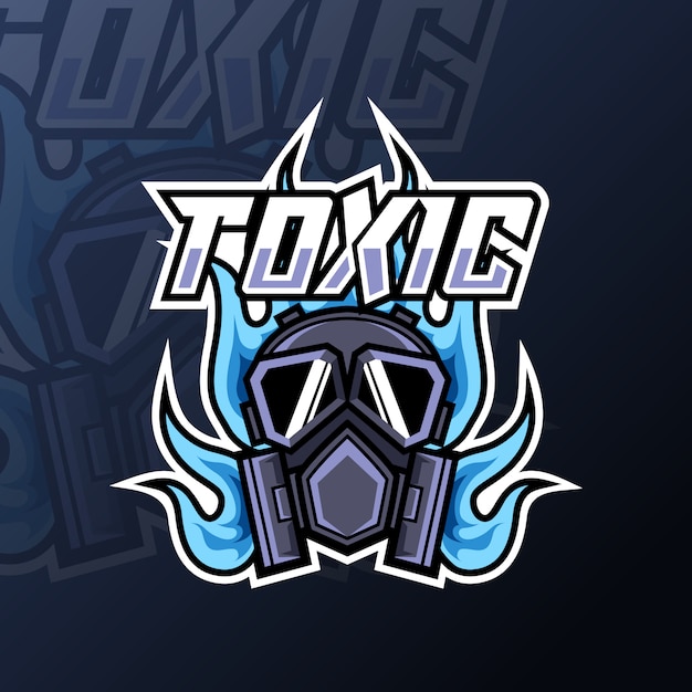 Premium Vector Toxic Mask Fire Mascot Gaming Logo For Club Team Squad