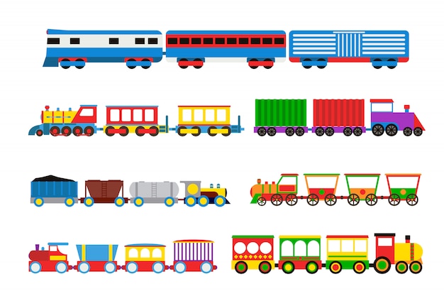 Premium Vector | Toy train set